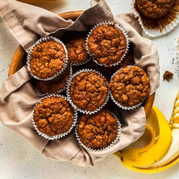 Muffins de banana e aveia