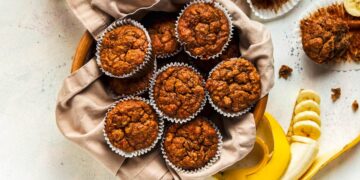 Muffins de banana e aveia