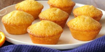 Queques de laranja e aveia