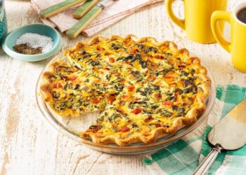 Quiche de camarão e legumes