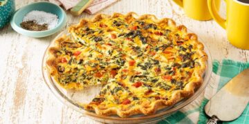 Quiche de camarão e legumes