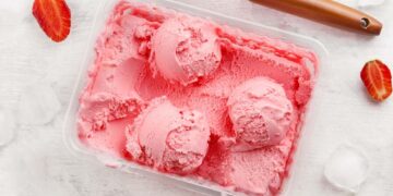 Gelado caseiro de morango