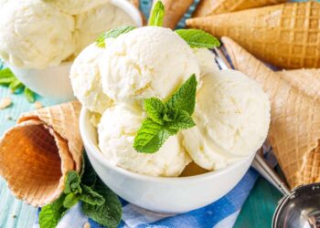 Gelado de baunilha caseiro