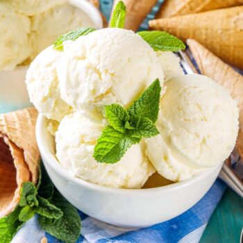 Gelado de baunilha caseiro