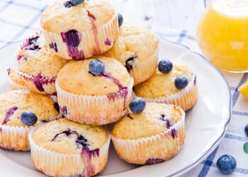 Muffins de limão e mirtilo