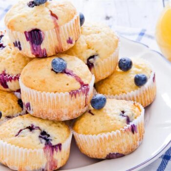 Muffins de limão e mirtilo