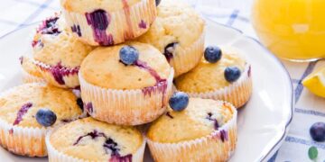 Muffins de limão e mirtilo