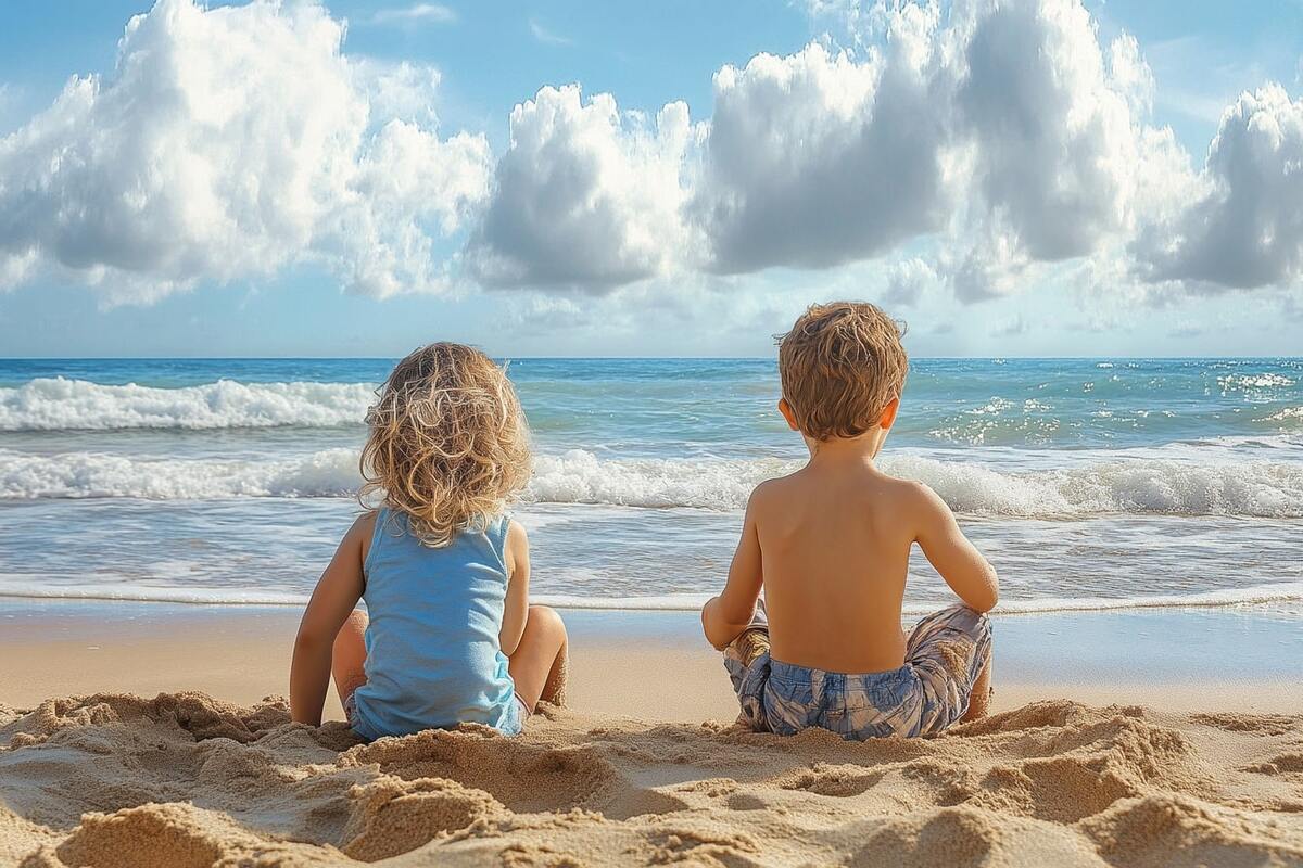 praia crianças verão