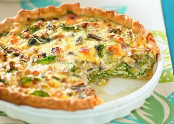 tarte de frango e espinafres