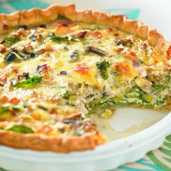 tarte de frango e espinafres
