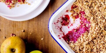 crumble de amora e maçã