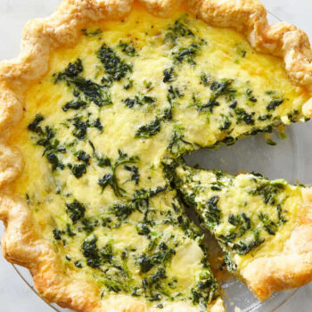 tarte de queijo e espinafres