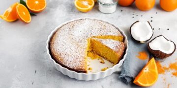 Bolo de laranja e coco