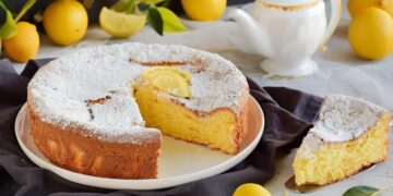 Bolo de limão e natas