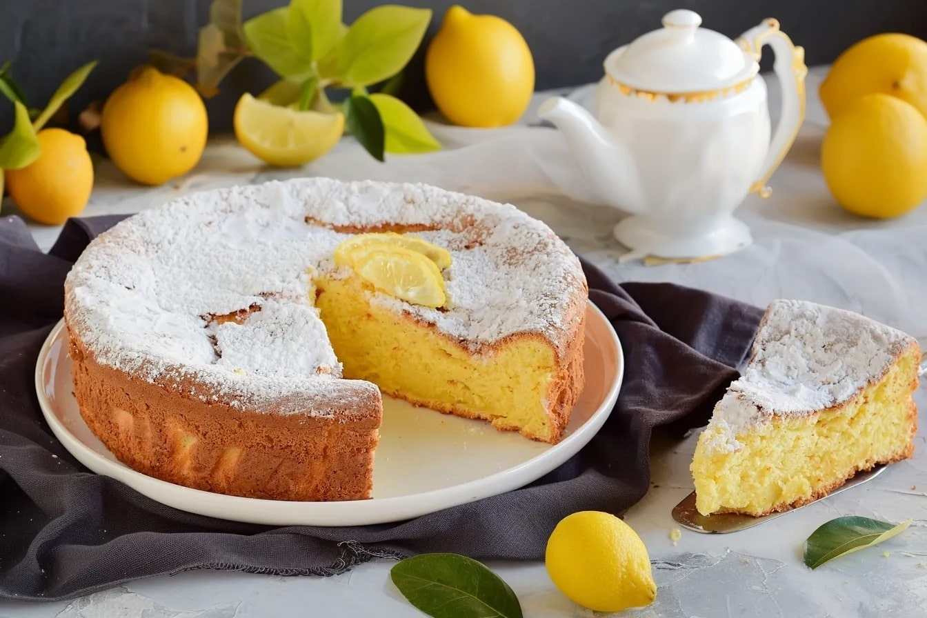 Bolo de limão e natas