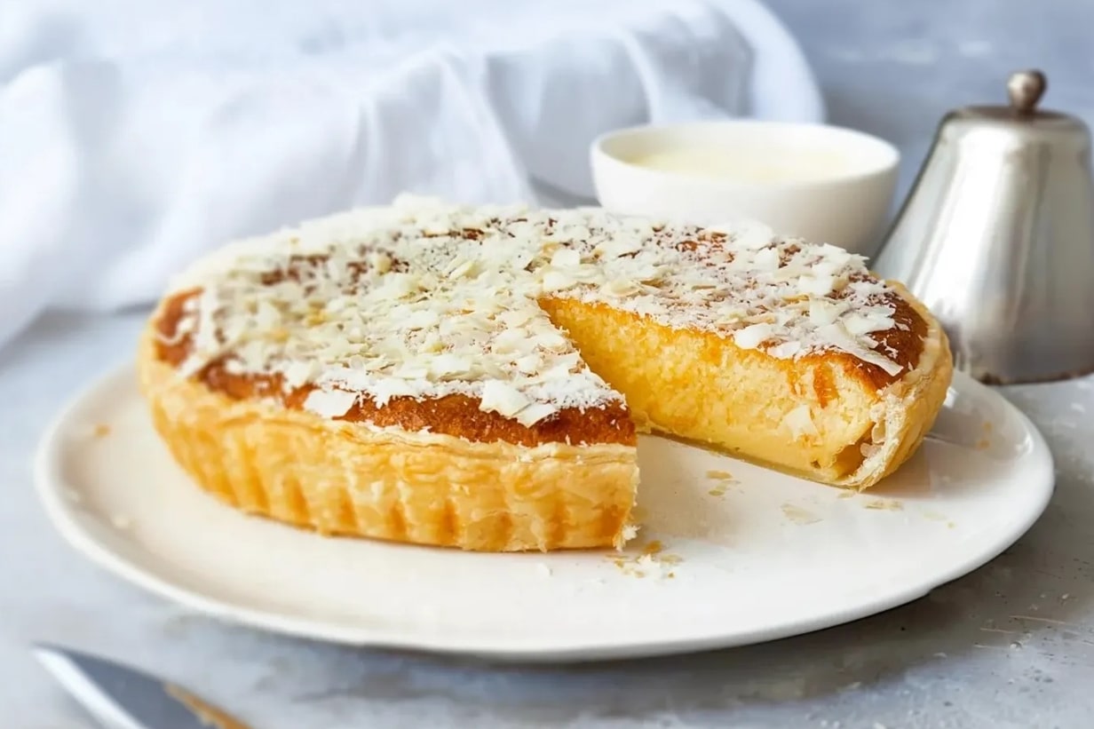 Tarte de coco e laranja