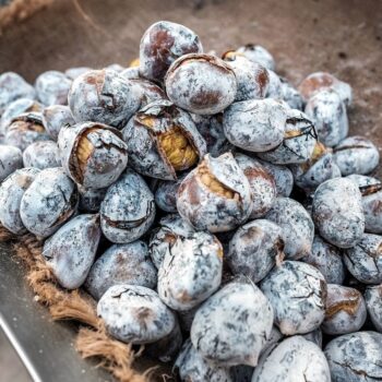 Castanhas assadas no forno