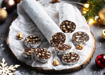 Salame de chocolate de Natal