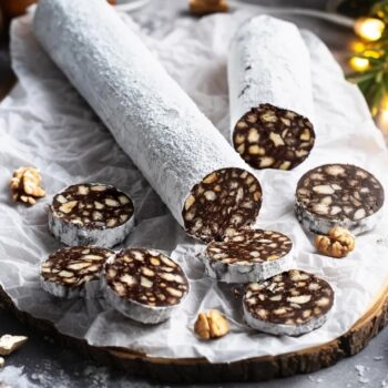 Salame de chocolate de Natal