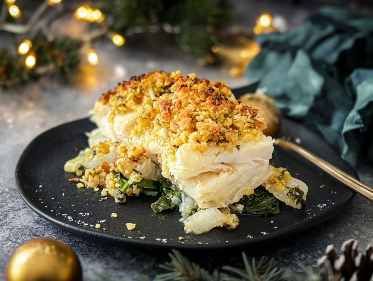 Bacalhau com crosta de broa