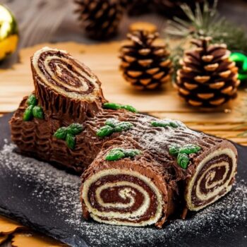 Tronco de Natal com amêndoas