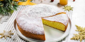 Bolo de baunilha e amêndoa