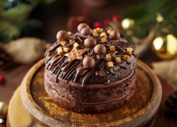 Bolo de chocolate de Natal