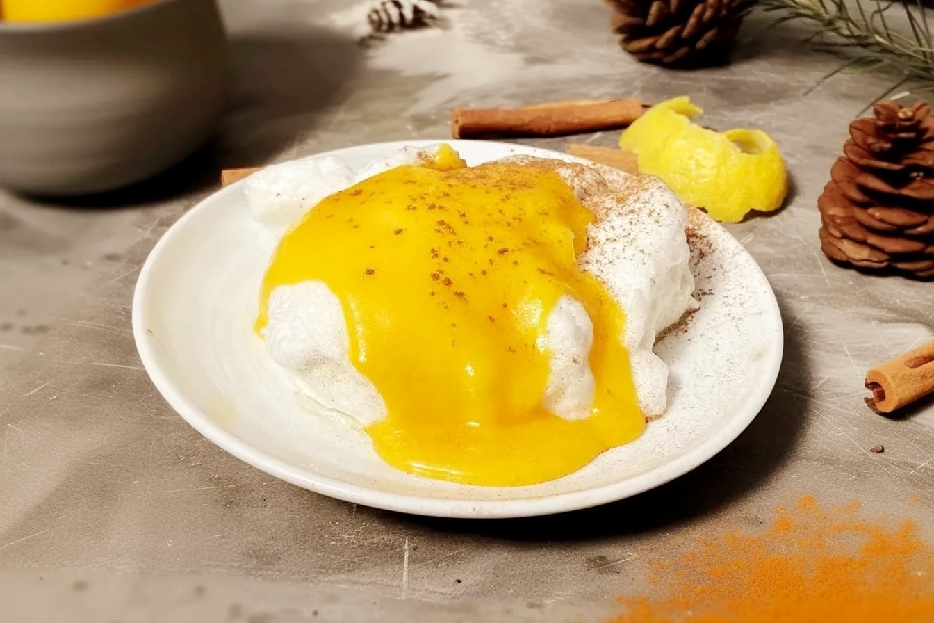 Farófias no forno com doce de ovos