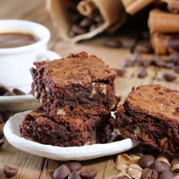 Brownies de chocolate e café