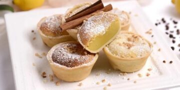 Queijadas cremosas de amêndoa