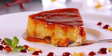 Pudim de pão com leite condensado