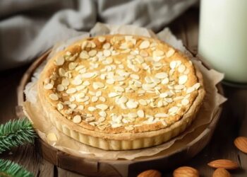 Tarte de leite com amêndoas