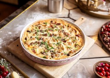 Tarte de frango e cogumelos