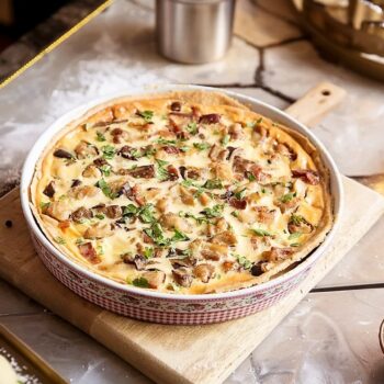 Tarte de frango e cogumelos