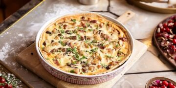 Tarte de frango e cogumelos