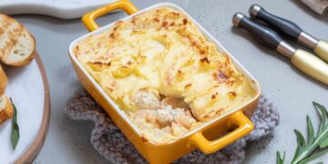 Bacalhau no forno com camarão