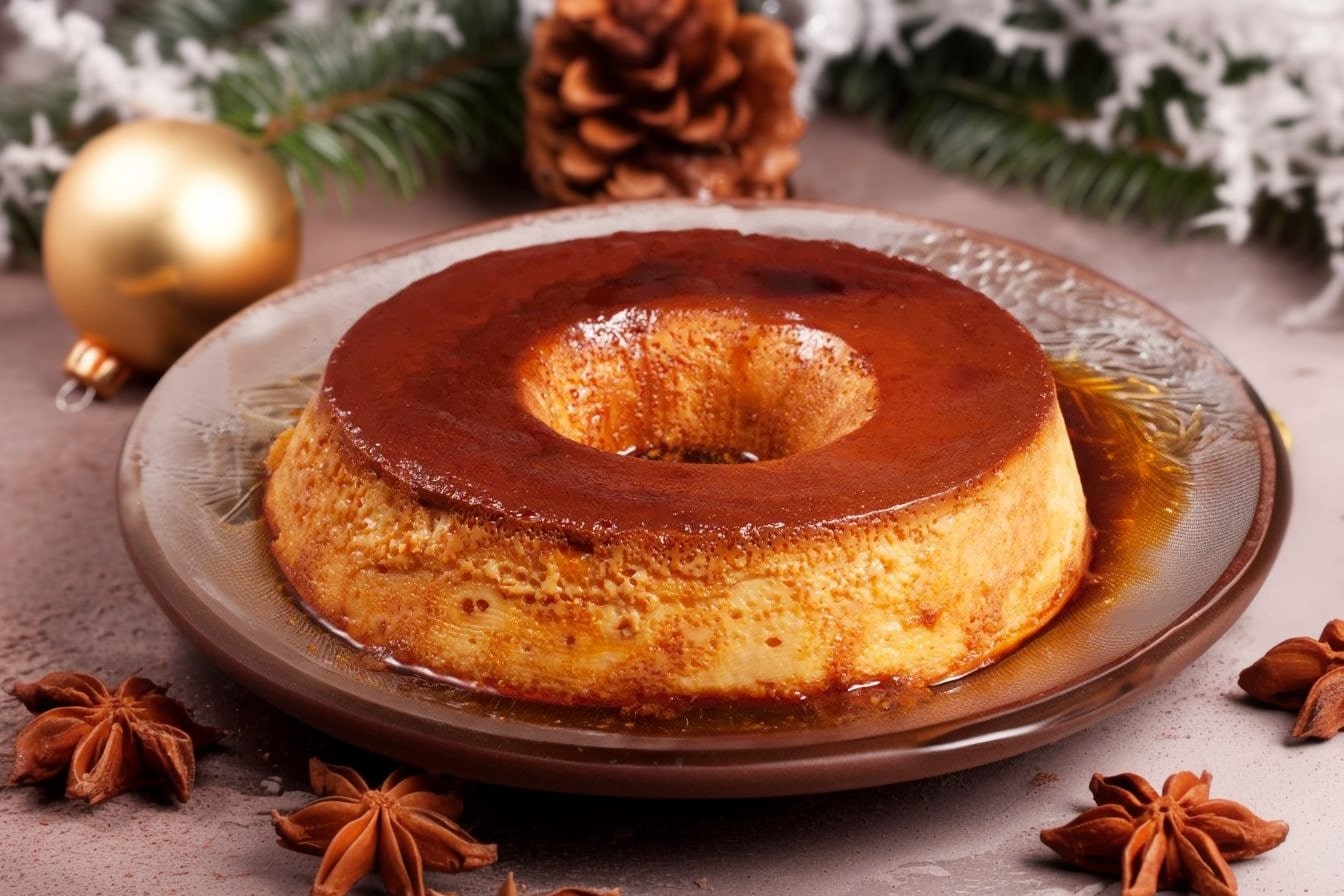 Pudim de pão com canela