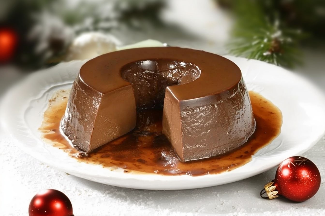 Pudim de pão com chocolate