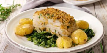 Bacalhau com broa e grelos