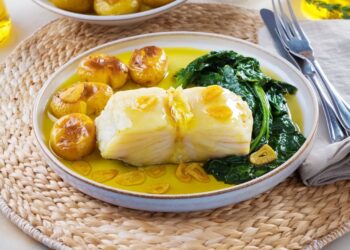 Bacalhau no forno com batatas a murro