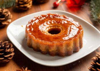 Pudim de mel com leite condensado