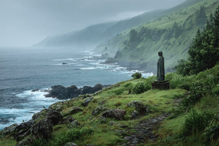 estátua desaparecida da Ilha do Corvo