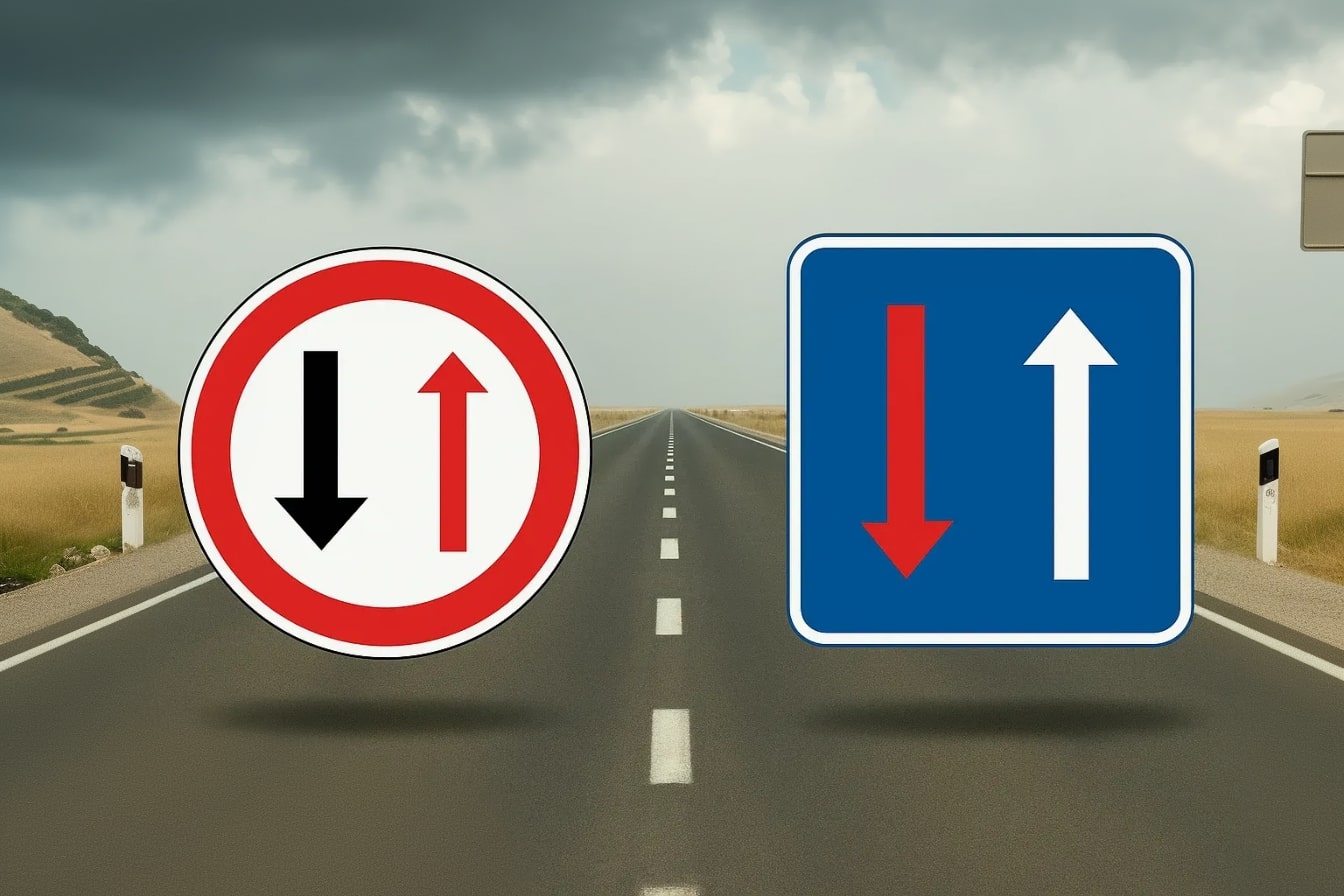 Dois sinais de trânsito quase iguais, mas com significados opostos: saiba distingui-los