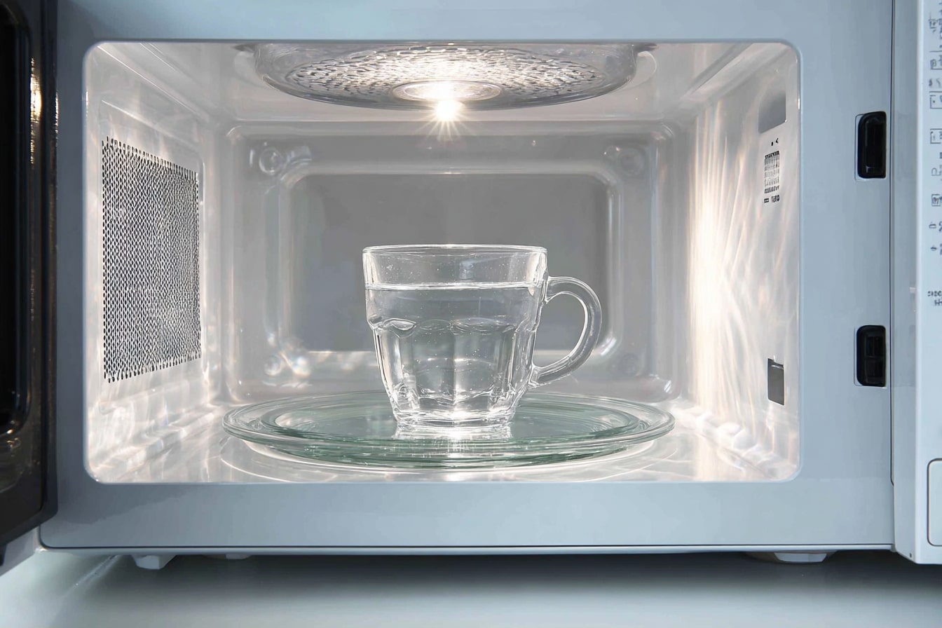 O truque do copo de água no micro-ondas para limpar a sujidade em poucos minutos