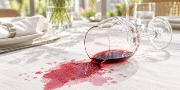 Manchas de vinho na toalha de mesa? Aqui está como salvá-la sem danificar o tecido