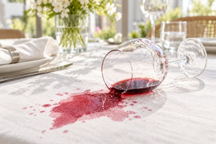 Manchas de vinho na toalha de mesa? Aqui está como salvá-la sem danificar o tecido