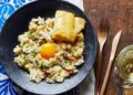 Açorda de bacalhau à alentejana com ovo escalfado