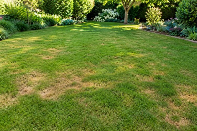 Porque a relva do jardim fica com manchas amarelas em certas zonas