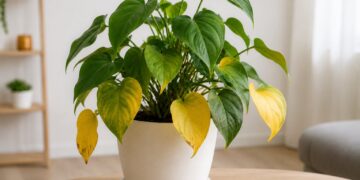 Porque as folhas das plantas de interior ficam amarelas