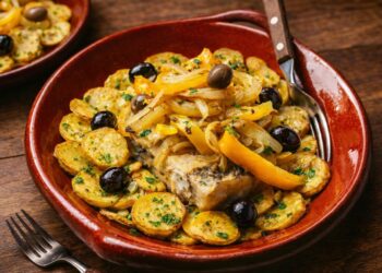 Bacalhau à minhota: a receita do Minho com batata e pimento verde